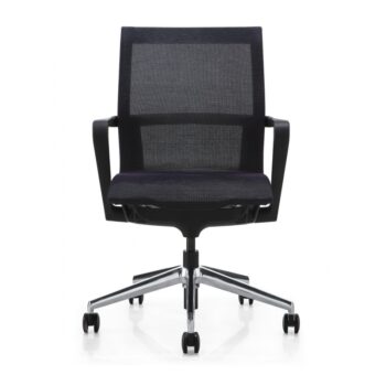 Bellezza High Profile Mid Back Mesh Chair with white base