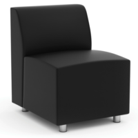 Tris=017 Integrate Collection Armless Modular Chair with Silver Post Legs