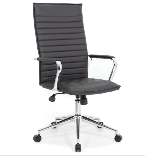 Tris=038 Ridge Collection Executive High Back Task Chair w/Chrome Frame and Ribbed Back