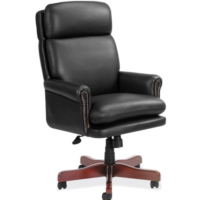 Tris=025 Lancaster Collection High Back Executive Swivel with Mahogany Frame