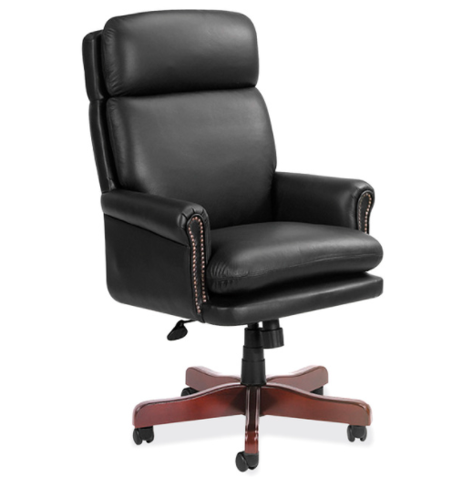 Tris=025 Lancaster Collection High Back Executive Swivel with Mahogany Frame