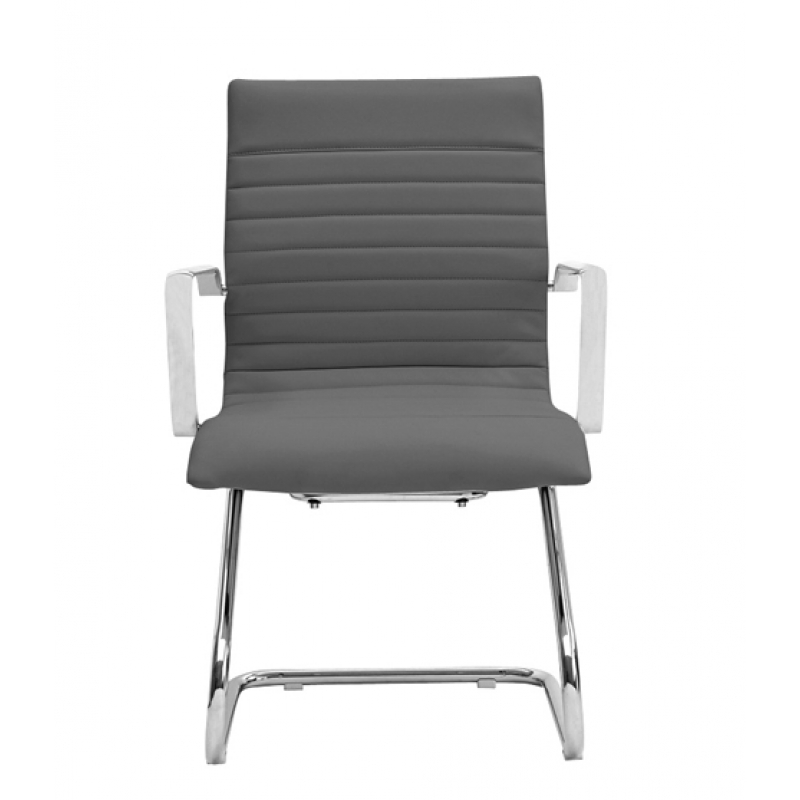 Grey Leather Guest Chair