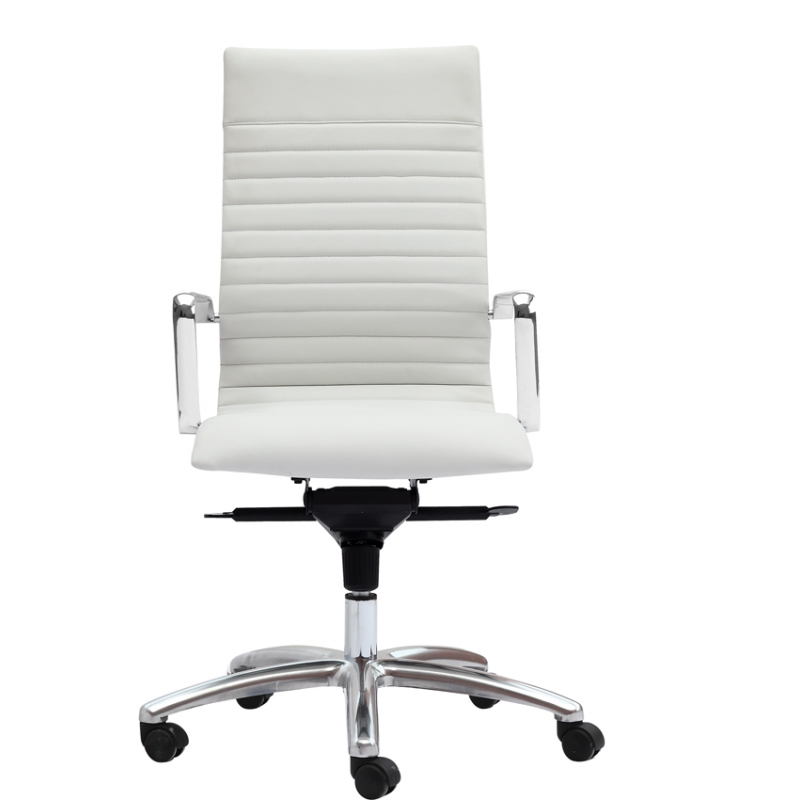 Zetti High Back Executive White Leather* Chair