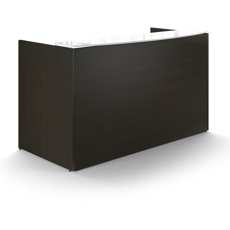 Reception desk shell – White glass transactional top