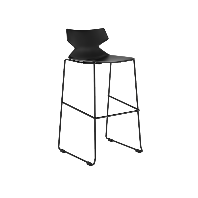 FLY Bar height stool Black Polypropylene shell