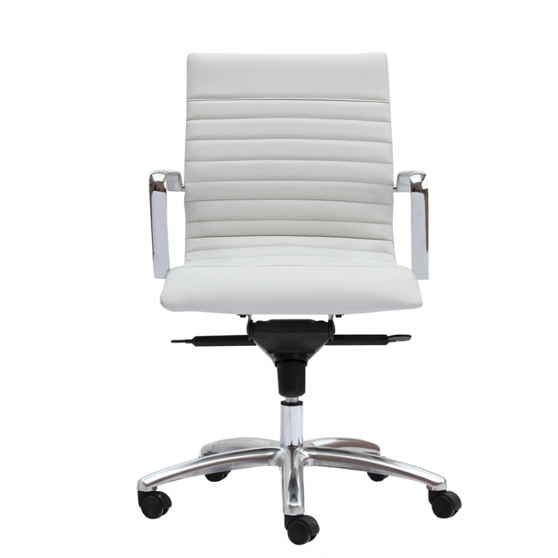Zetti Mid Back Executive White Leather* Chair