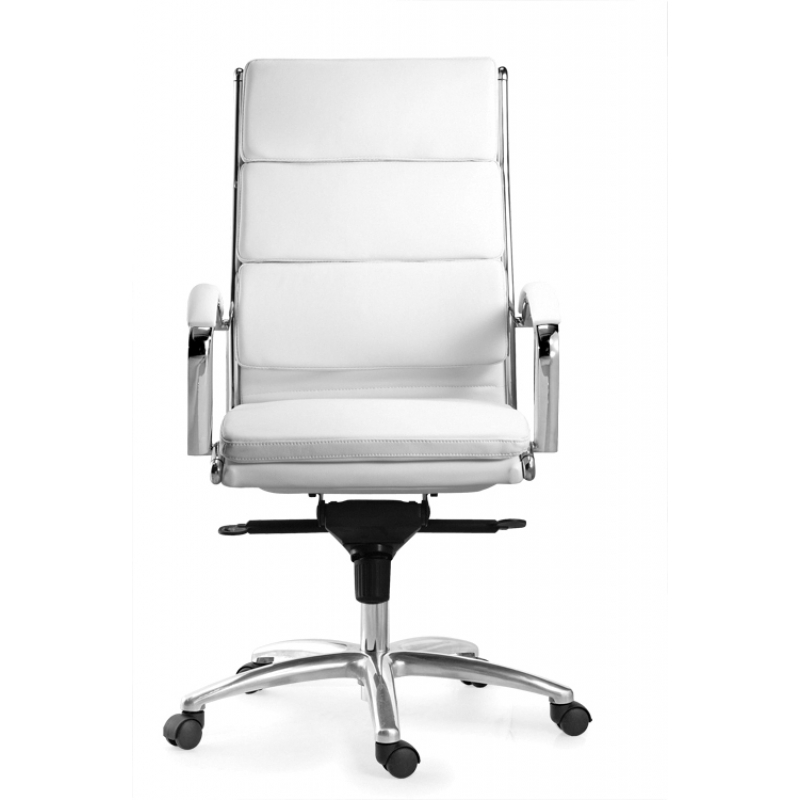Livello High Back White Executive White Leather* Chair