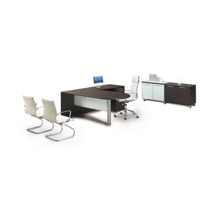 Desk L Shape with Glass modesty