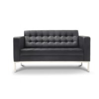 Piazza Black Leather* Love Seat