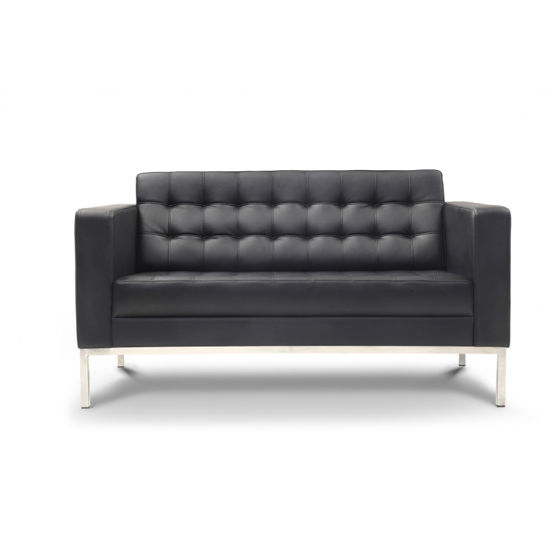 Piazza Black Leather* Love Seat