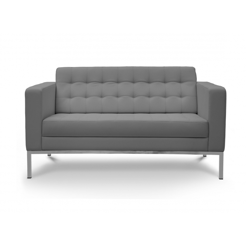 Piazza Grey Leather* Love Seat
