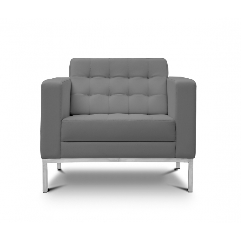 Piazza Grey Leather* Lounge Chair