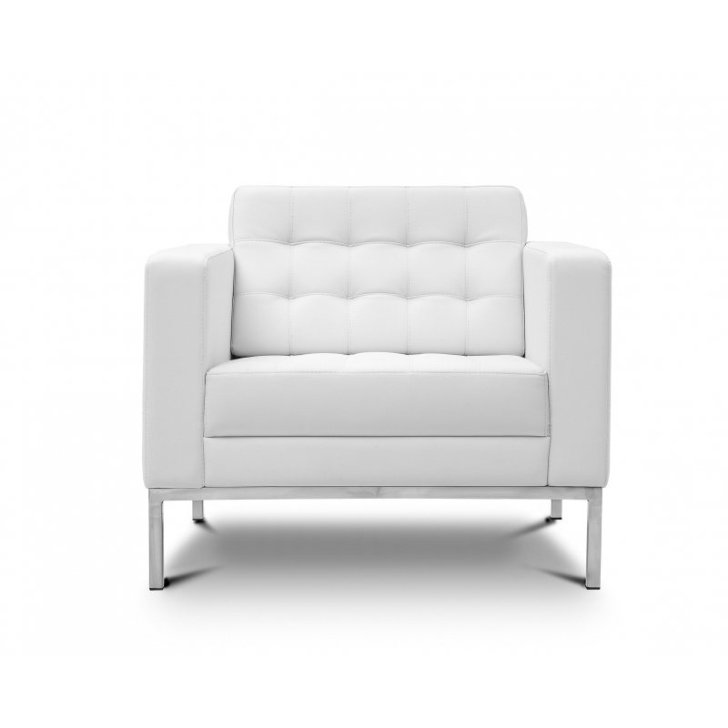 Piazza White Leather* Lounge Chair