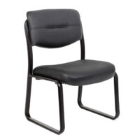 Merit Collection Armless Sled Base Guest Chair with Black Frame