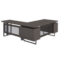 Palisades Collection | Industrial L-Shaped, Height Adjustable Desk with Single Pedestal