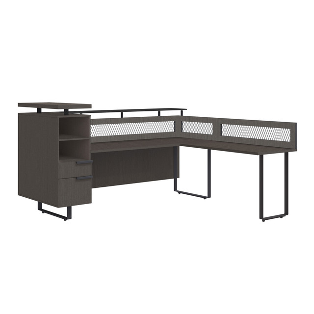 Palisades Collection | Right Reception Desk with Glass Transaction Top