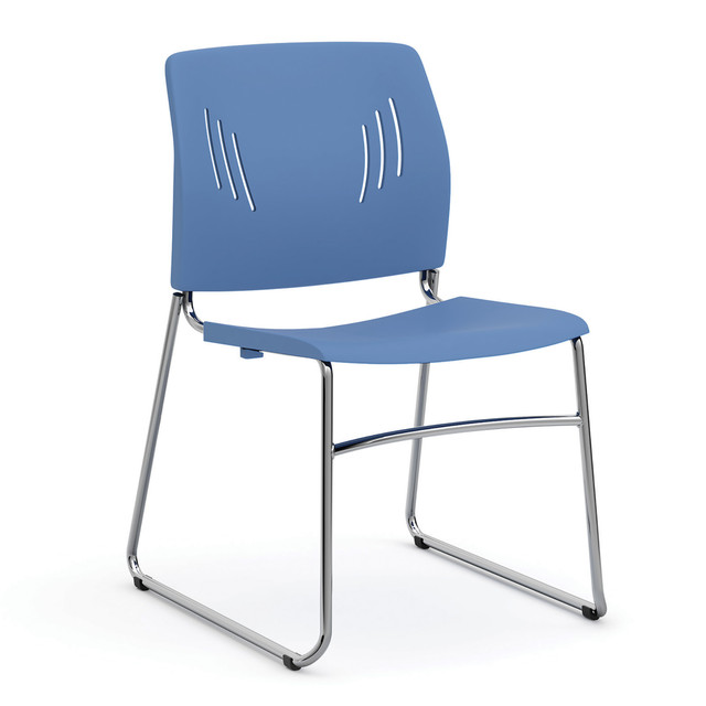 Stacked Seating Armless Stackable Side Chair with Chrome Frame