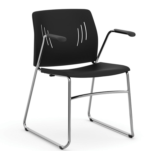 Stacked Seating Stackable Side Chair with Chrome Frame