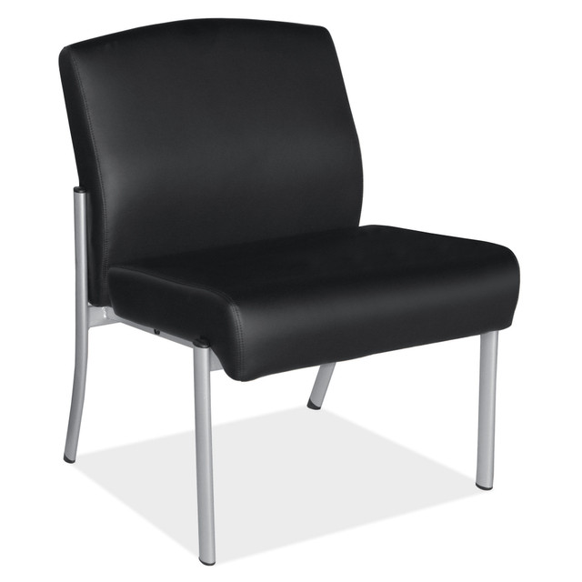 Big & Tall Collection Big and Tall Armless Guest Chair with Silver Frame