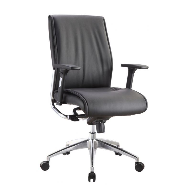 Alto Mid Back Executive Black Leather Chair adjustable arms