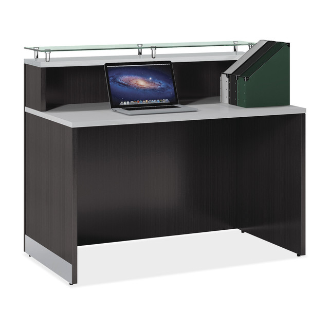 Cosmo Collection Glass Top Reception Desk – 48″W x 32″D