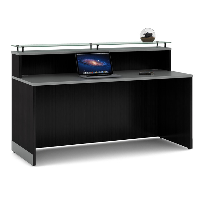 Cosmo Collection Glass Top Reception Desk – 63″W x 32″D