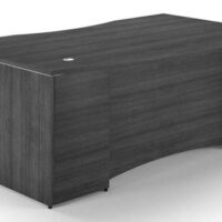 Bow front desk shell – Curved laminate modesty panel