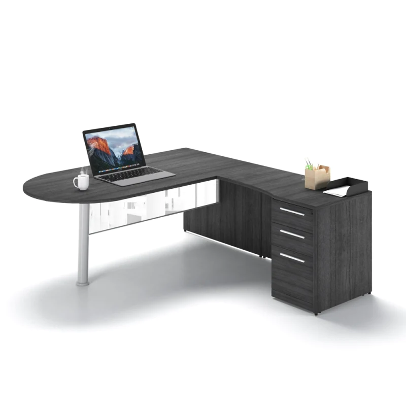 Desk L Shape with bullet end desk