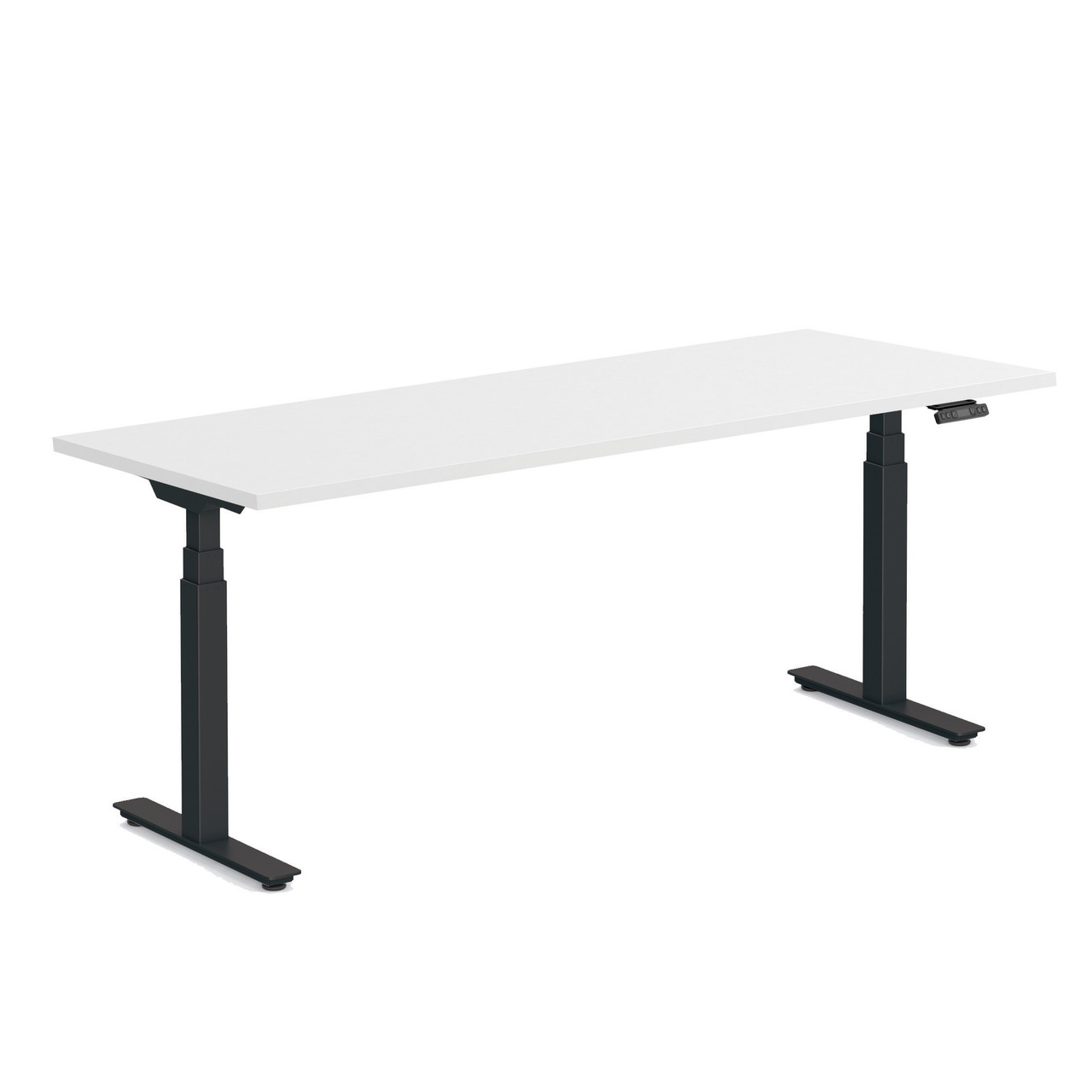 3-Stage, Deluxe Electric, Height Adjustable 30″D x 72″W Desk w/White Top – PLTHATFEET30 Included