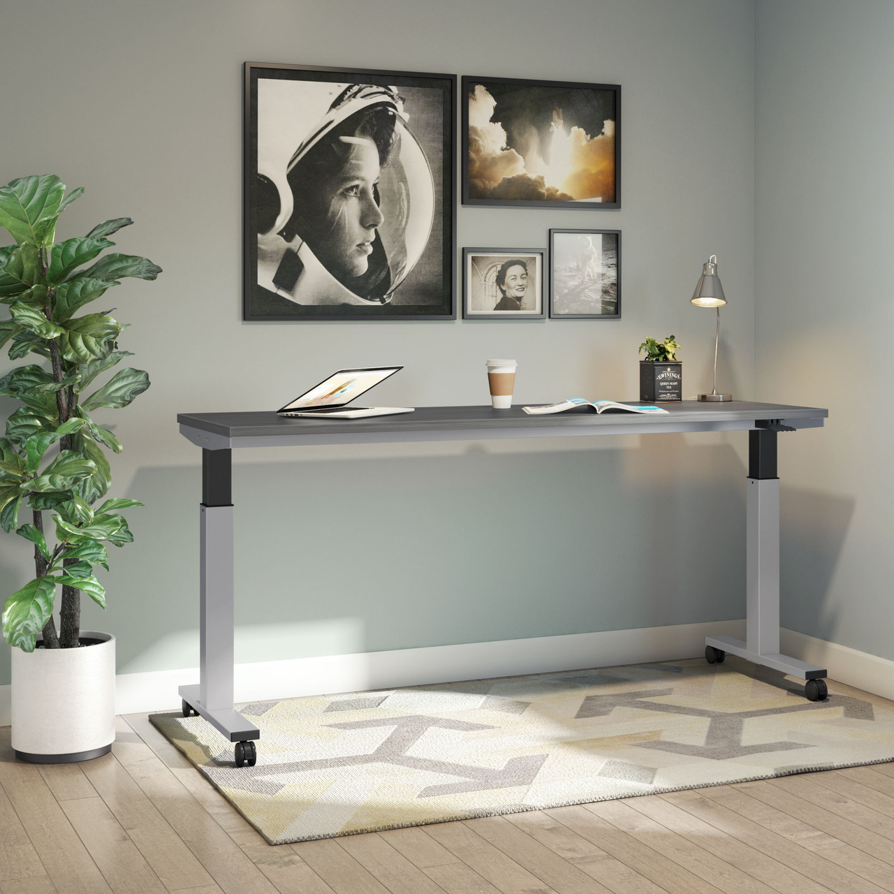 StandUp Standing Desk Collection | Pneumatic Height Adjustable Base with Casters
