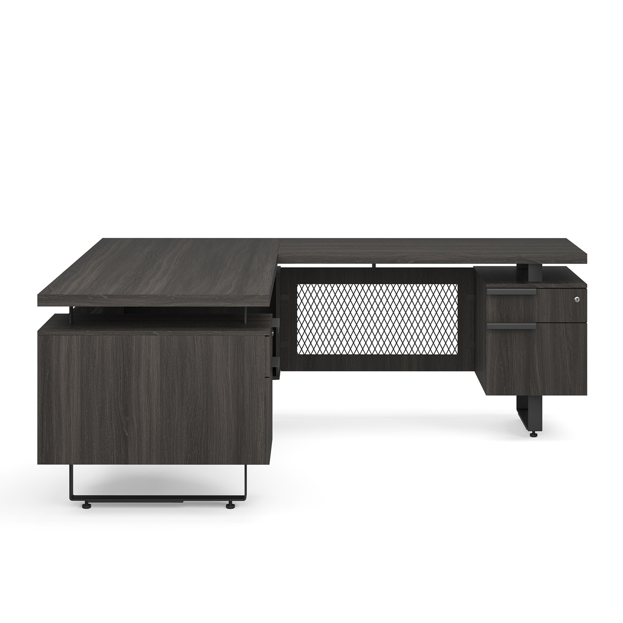 Palisades | L Shape Double Pedestal Desk with Reversible Return – 72″W
