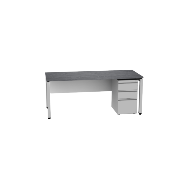 U-Leg Desk Mobile Single Pedestal w/Modesty Panel 30″ x 66″