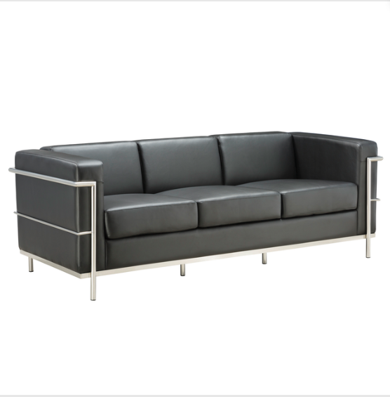 Madison Collection Sofa with Chrome Exposed Frame