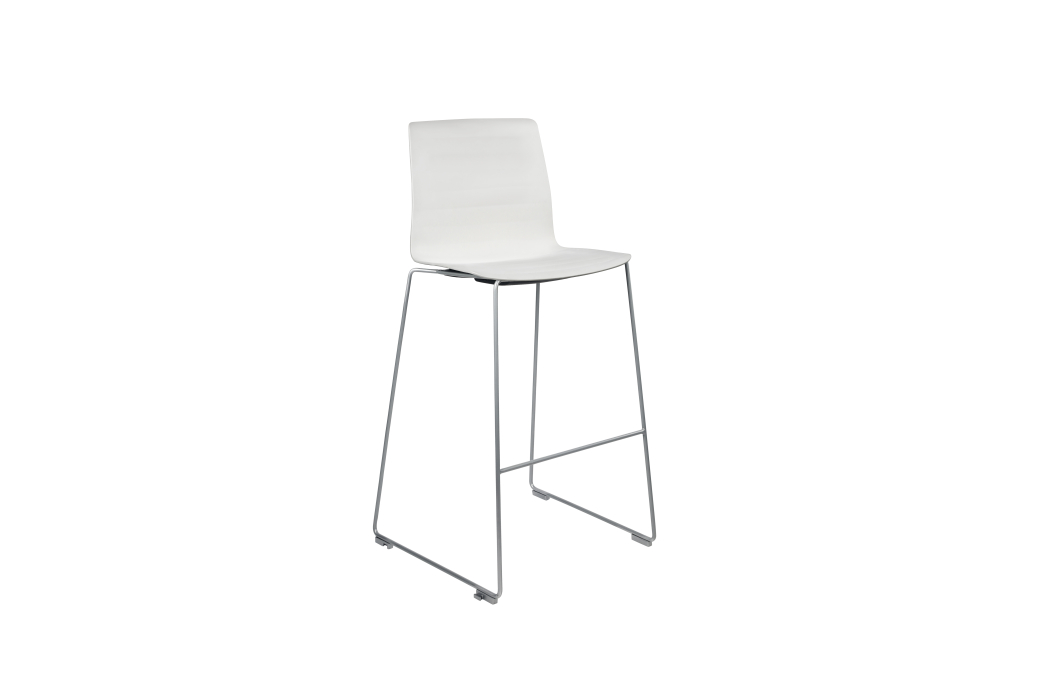 Barre White Ganging bar stool height chair