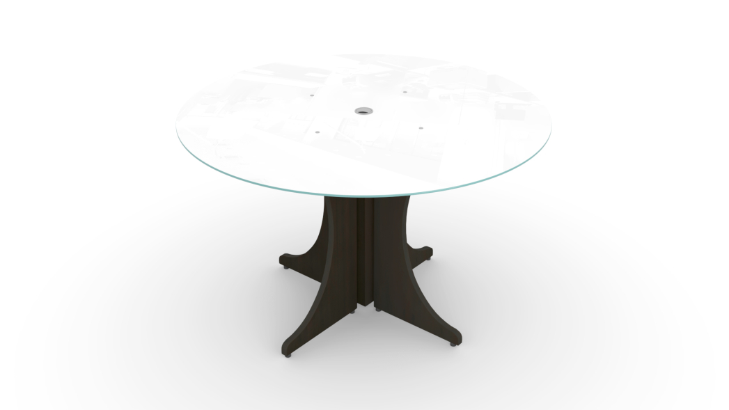 48″ Round Glass Conference Table