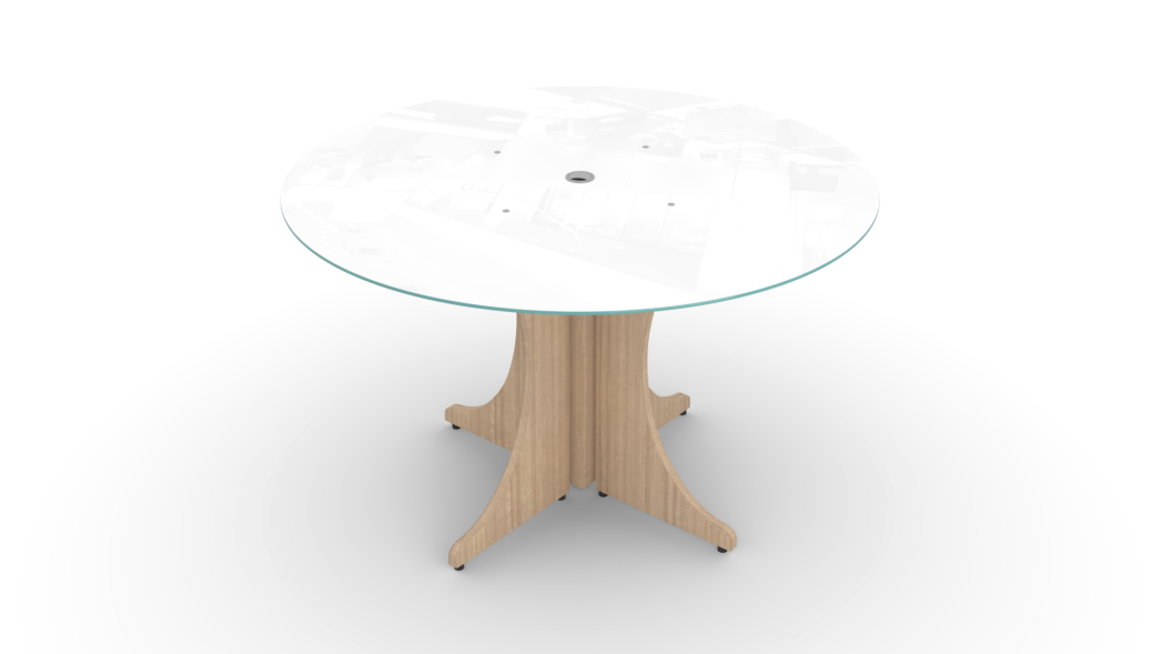 36″ Round Glass Conference Table