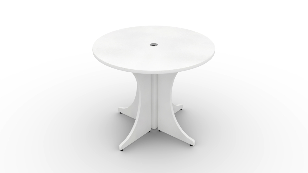 42″ Round Glass Conference Table