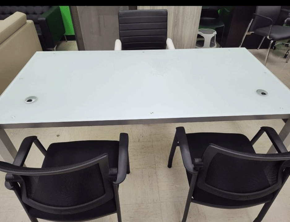 New executive white glass desk top elegant 72”x36”