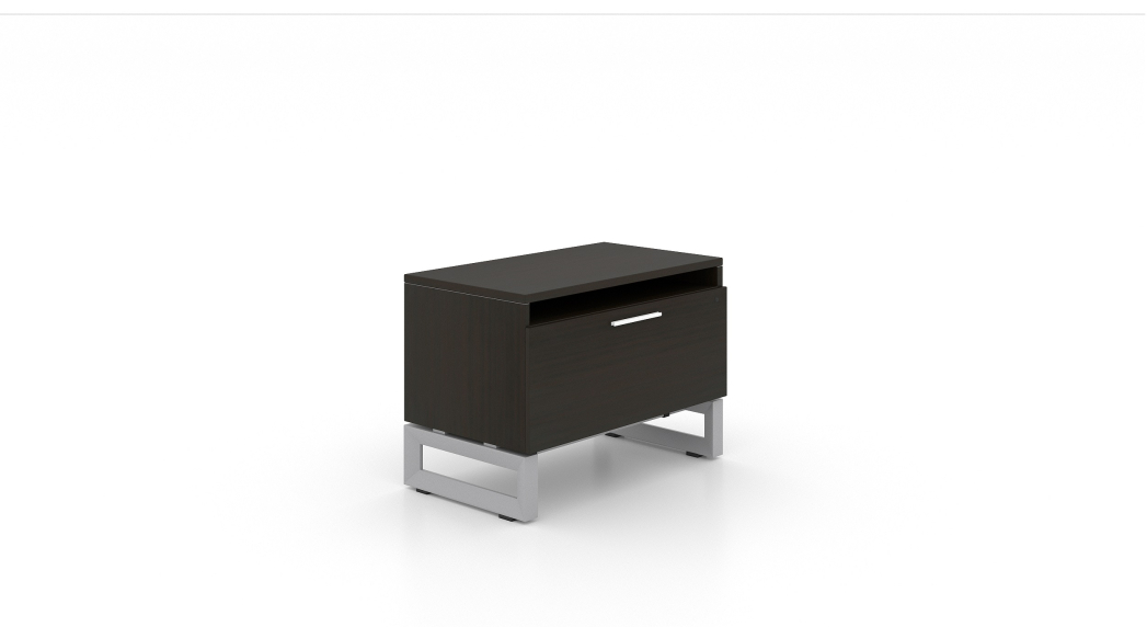 Lateral file with box cabinet at the top 24″H x 36″W-Espresso