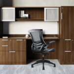 OfficeSource | Serene Collection | Flip Arm Mesh Back Task Chair with Black Frame - Image 3