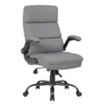 James Flip Arm Chair Gry Fabric Blk Frm