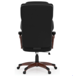 Tris=028 Charleston Collection Executive High Back, Tufted Seat and Back with Plastic Wooden Arms and Base - Image 3