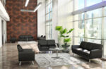 Sterling Collection Loveseat with Brushed Chrome Legs - Image 2