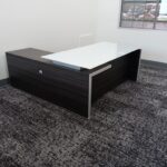 Potenza L Shape White Glass