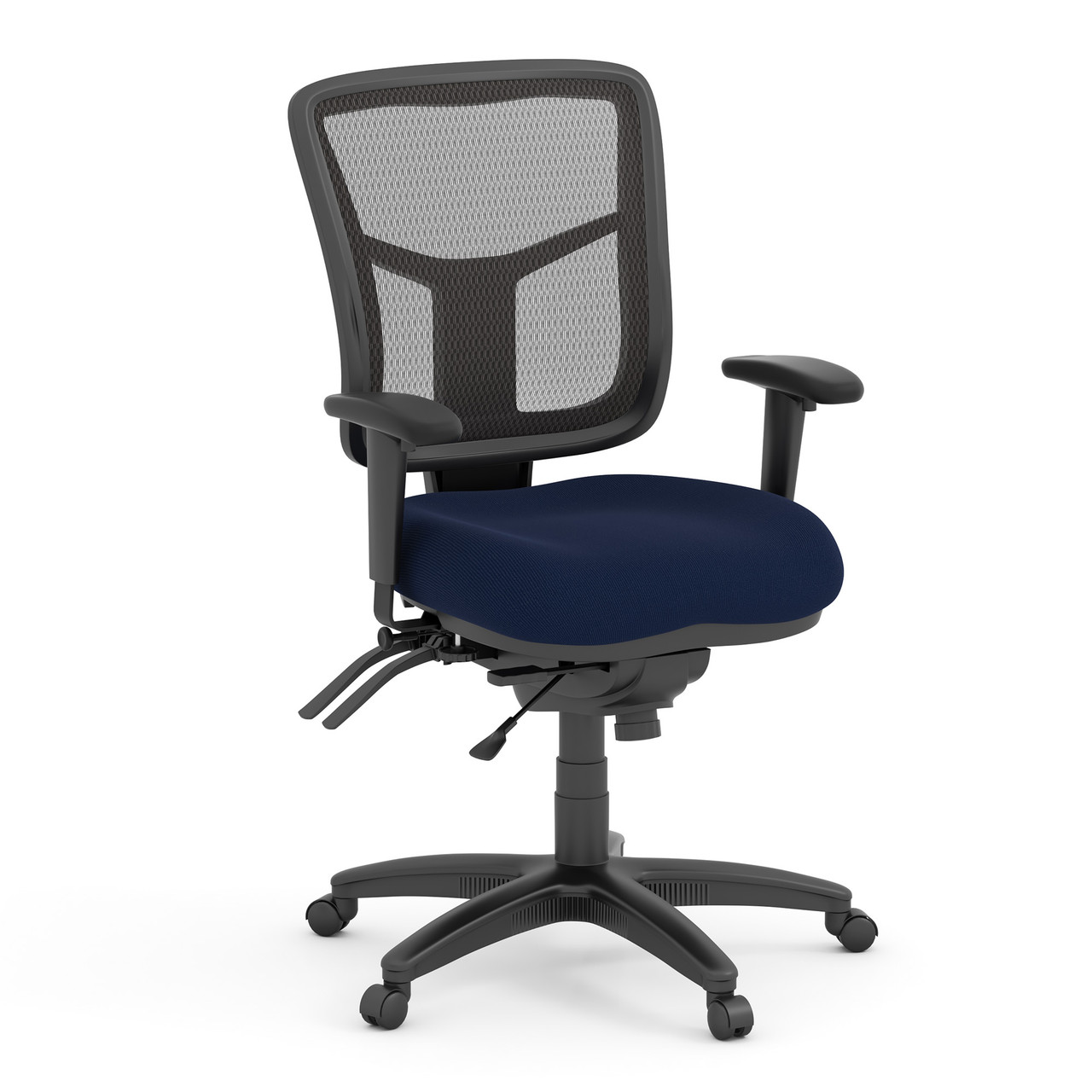 7754ASNSF_Navy_copy__74114-1.jpg OfficeSource | CoolMesh | Multi Function, Mid Back Chair with Seat Slider and Black Frame - Image 1