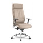 Alto High Back Executive Sand Leather Chair adjustable soft arms