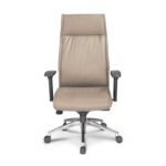 Alto High Back Executive Sand Leather Chair adjustable soft arms - Image 2
