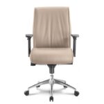 Alto Mid Back Executive Sand Leather Chair adjustable arms - Image 2