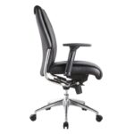 Alto Mid Back Executive Black Leather Chair adjustable arms - Image 2