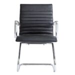 Black Leather Guest Chair - Image 3